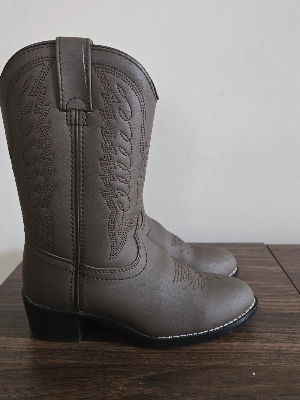 Durango Western Cowboy Boots KIDS Size 13C Dark Tan Distressed BT804
